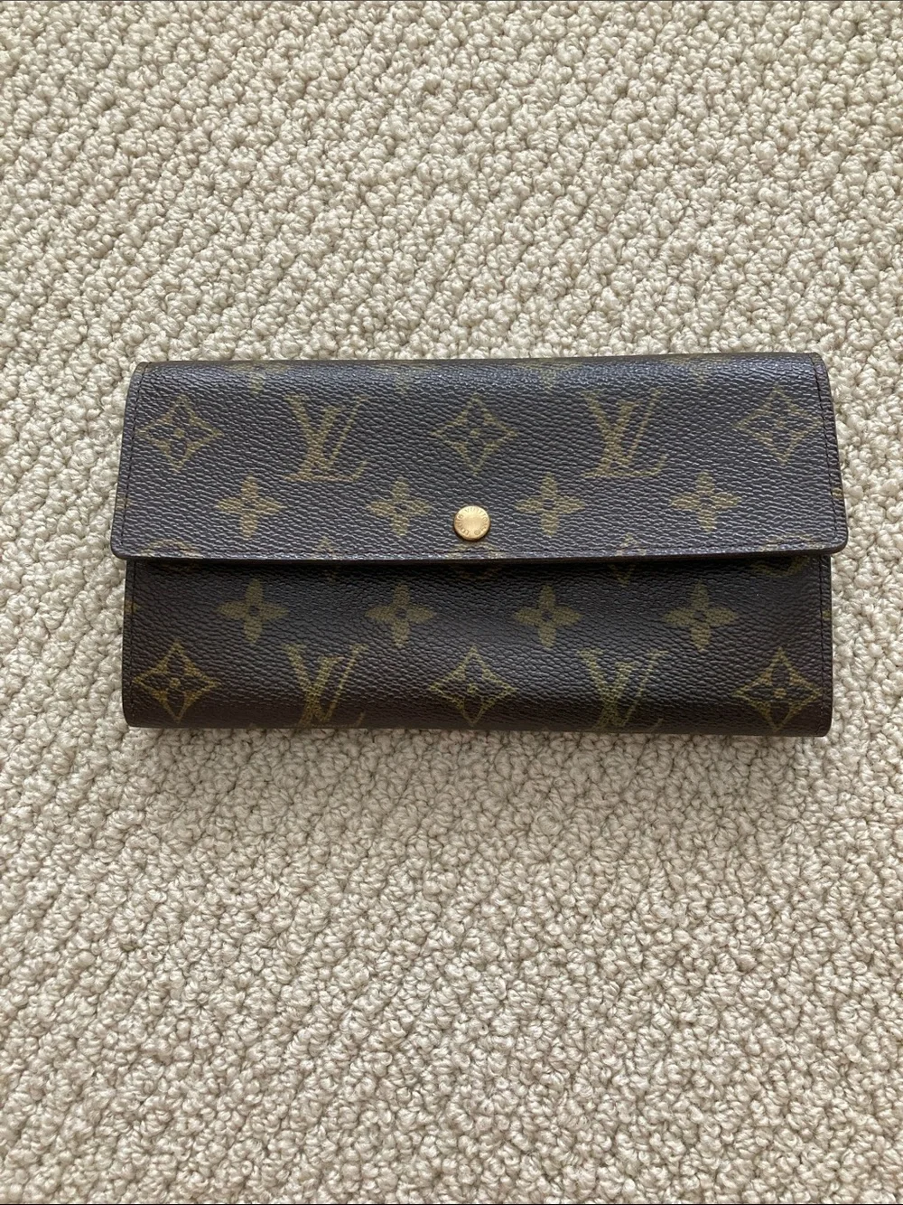 Louis Vuitton Monogram Leather Large Continental Wallet Brown EUC *No Snap - Picture 2 of 16